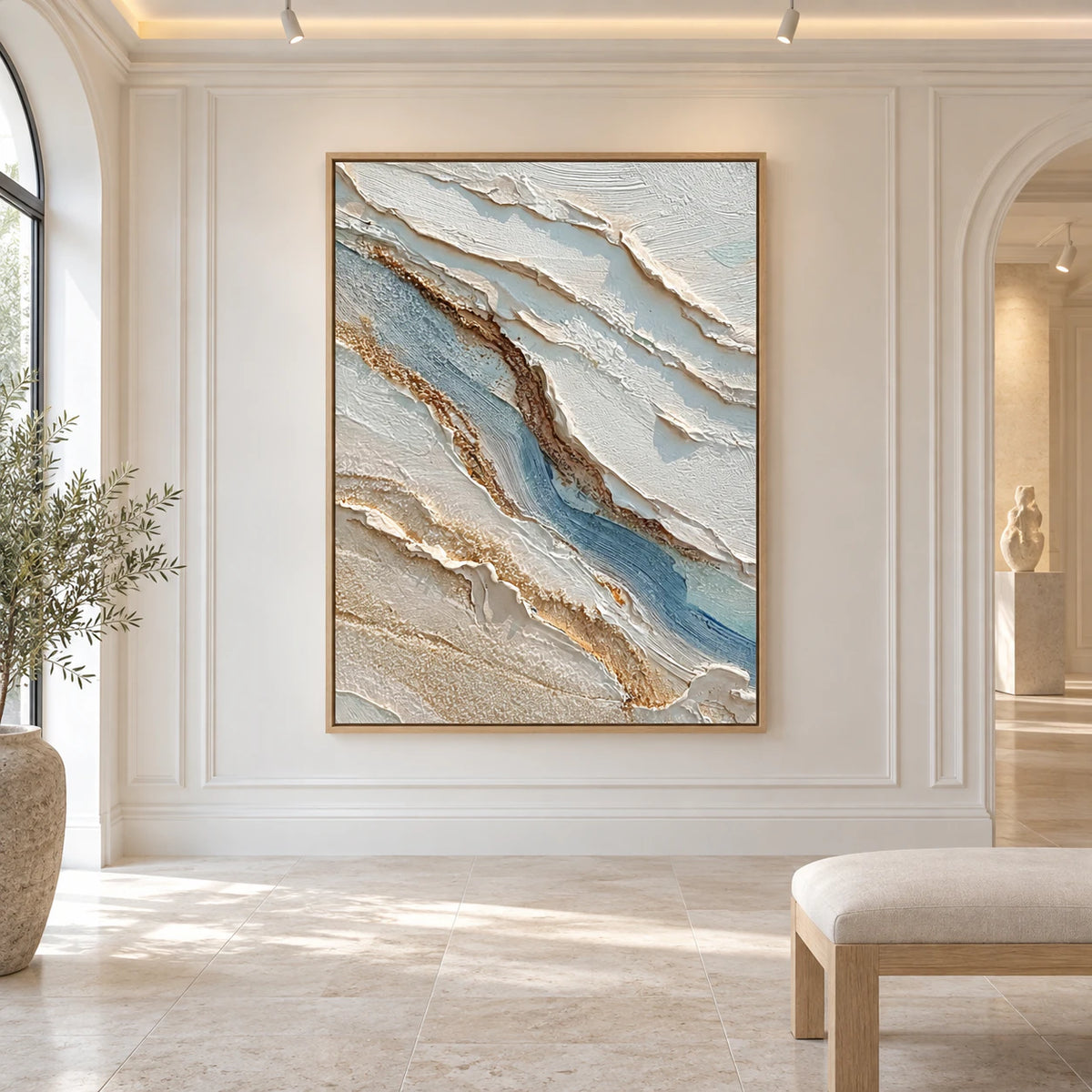 3D Textured Art | Blue Fault Line