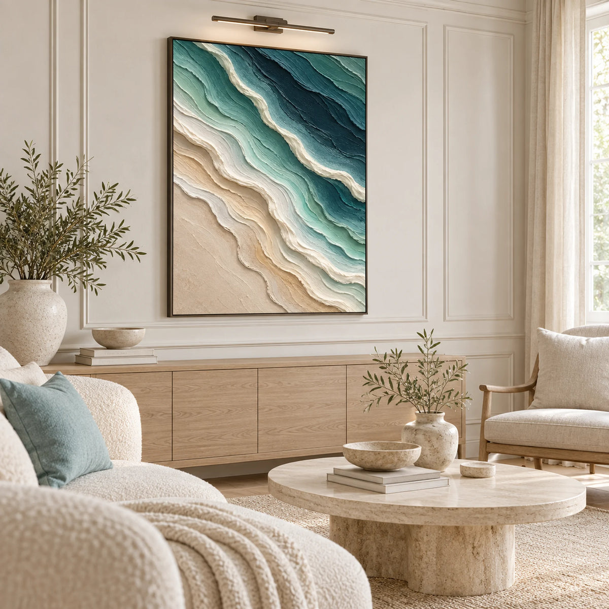 Sculptural wall Art | Seafoam Flow