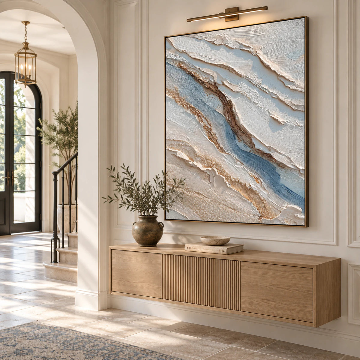 3D Textured Art | Blue Fault Line
