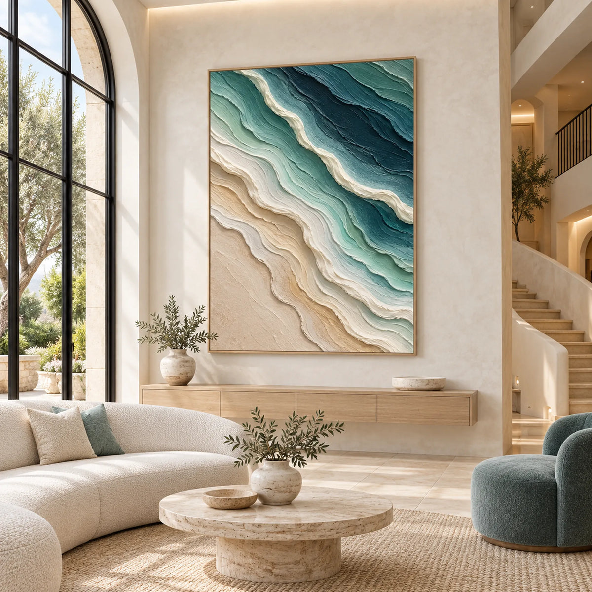 Sculptural wall Art | Seafoam Flow