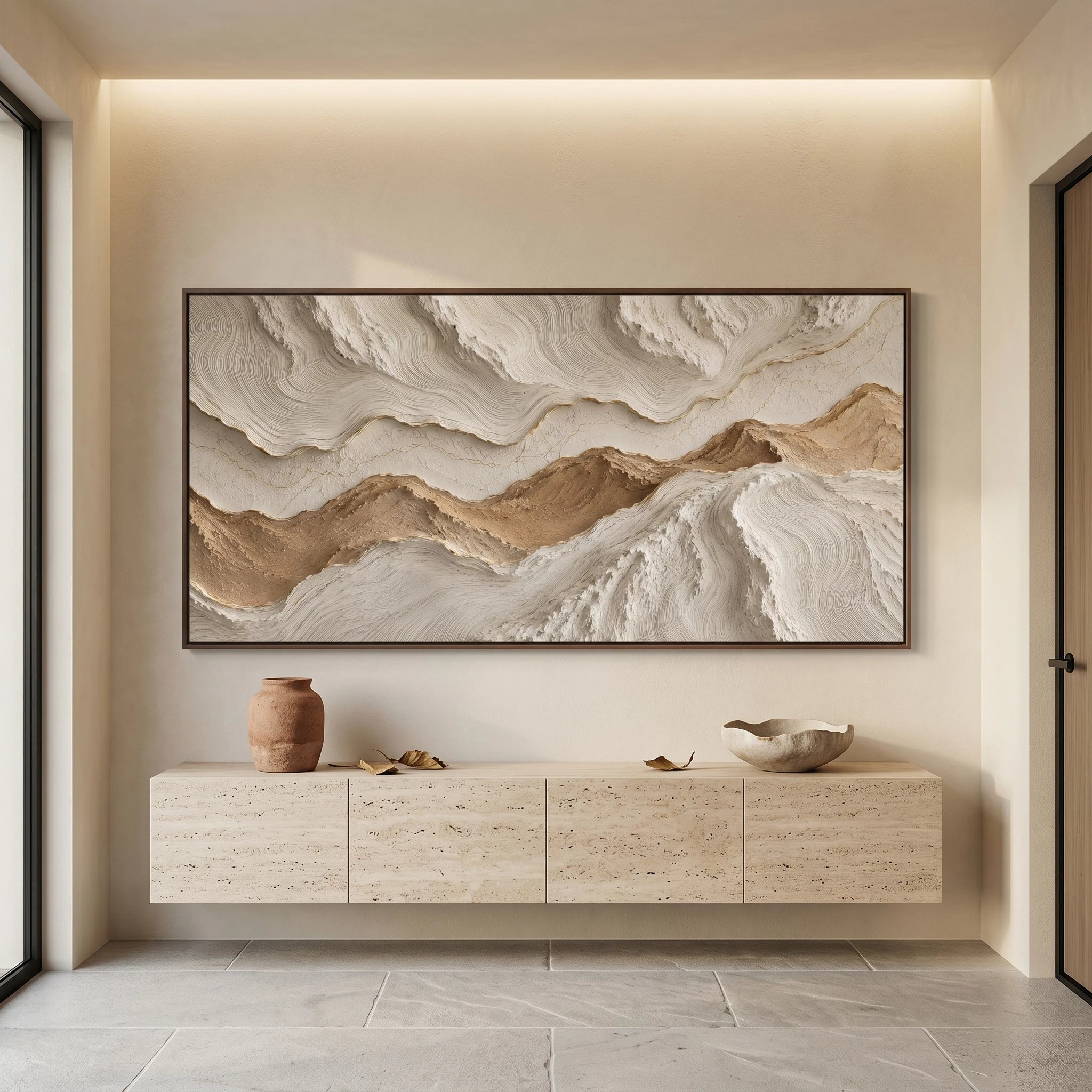 Neutral Mountain Relief Art | Tides of Stone