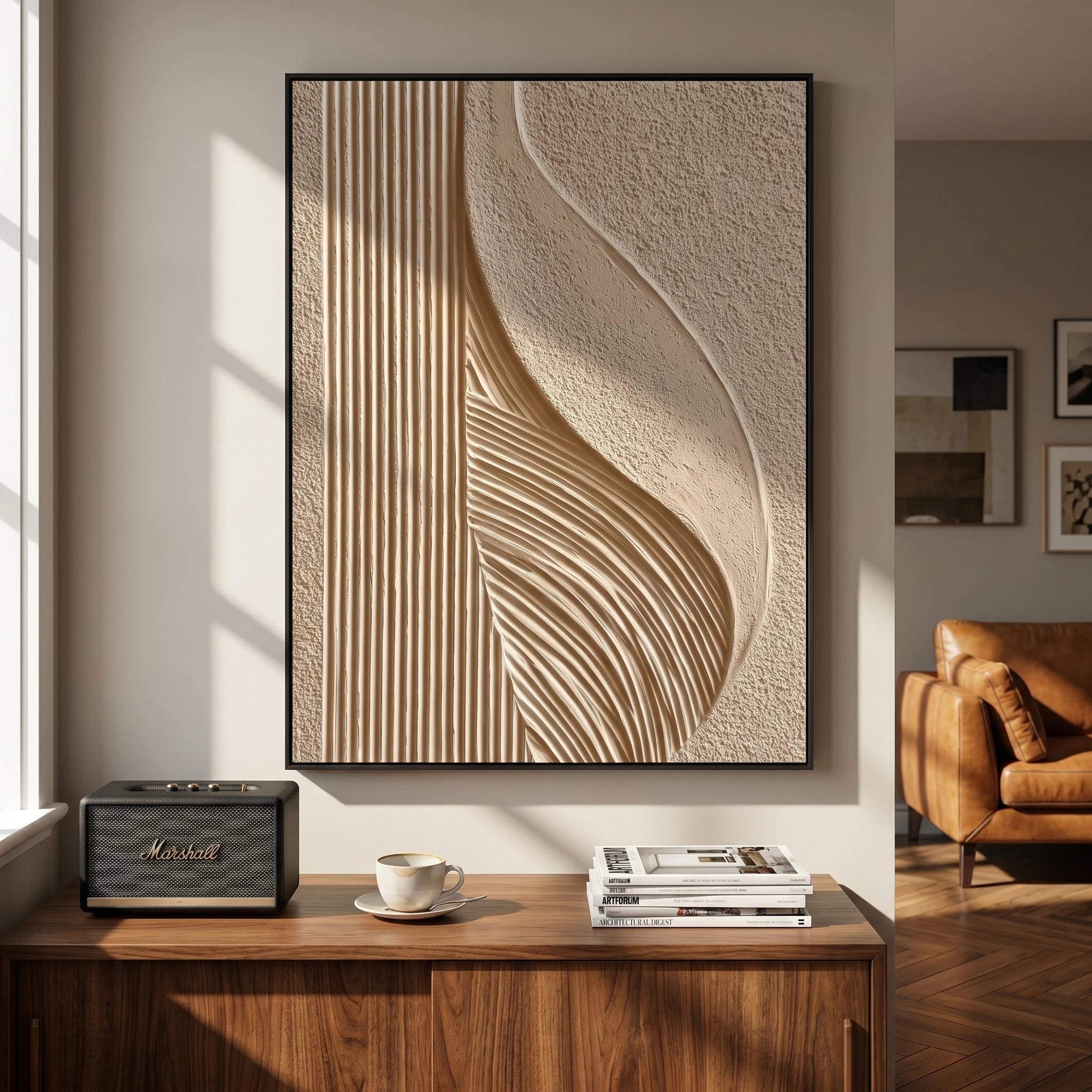 3D Textured Art | Sculpted Sand Wave