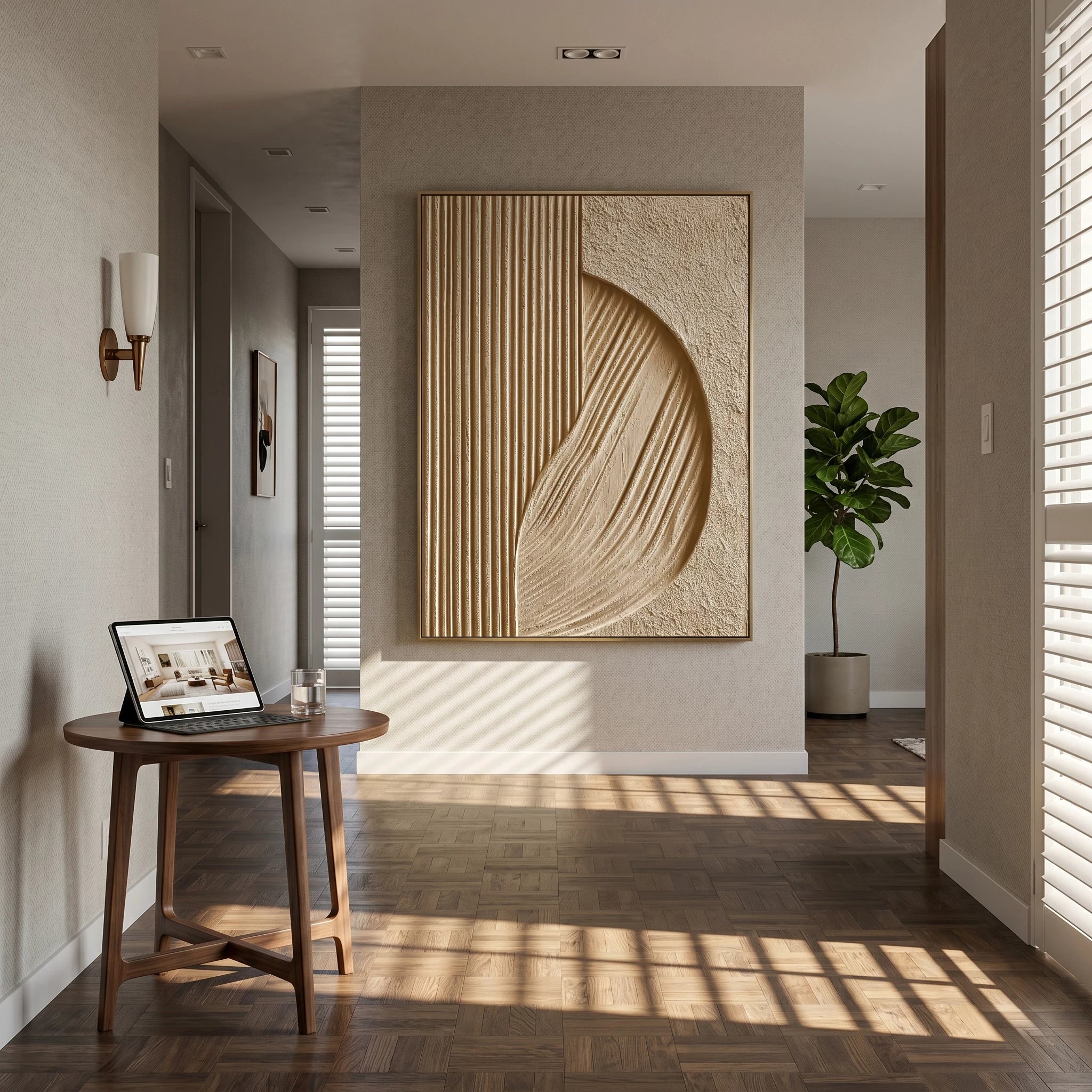 3D Textured Art | Neutral Arc Relief