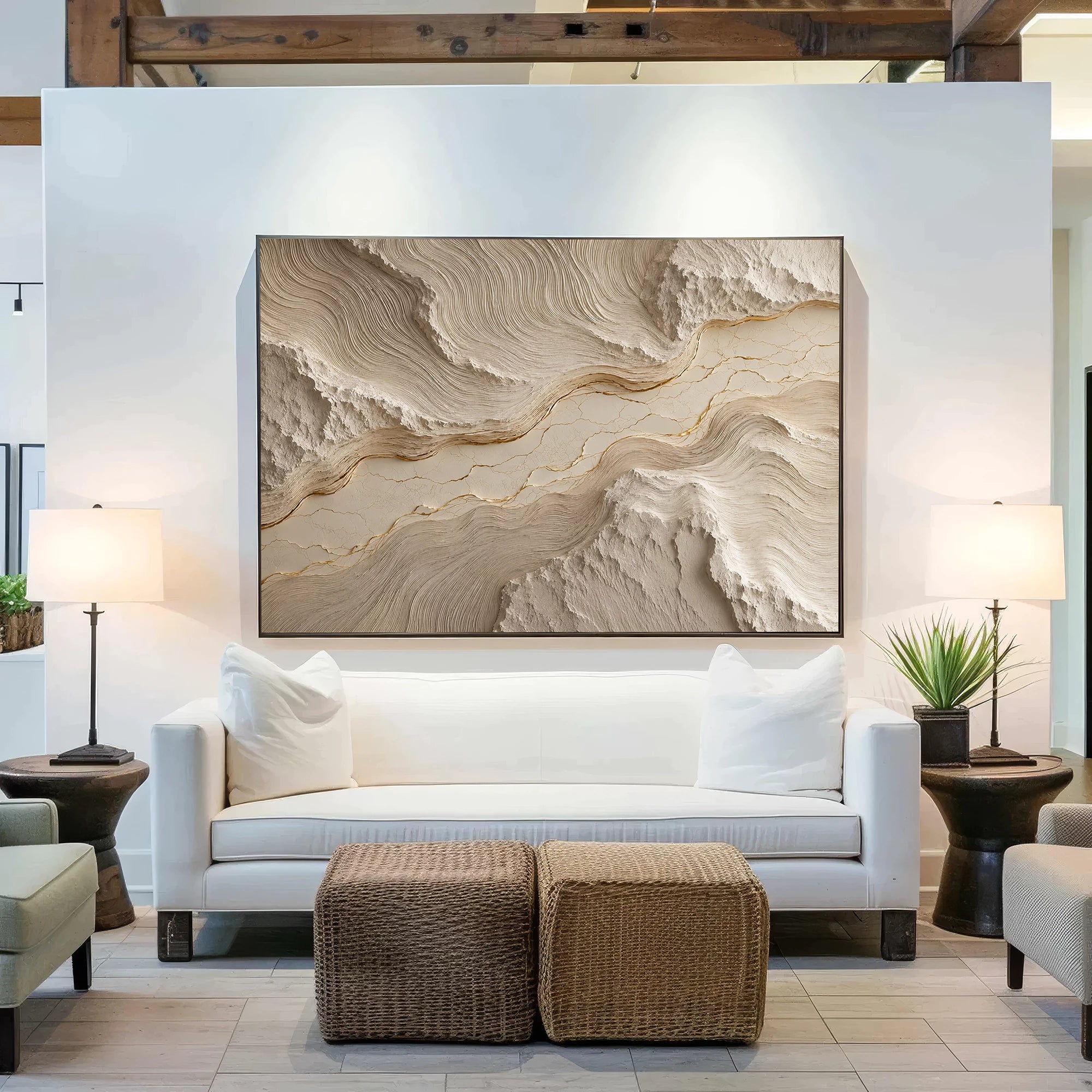 3D Textured Art | Golden Vein Harmony