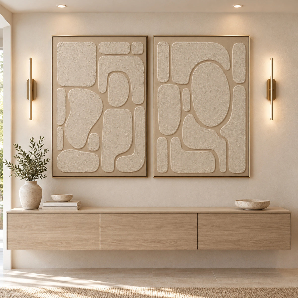 Diptych Art| Soft Geometry