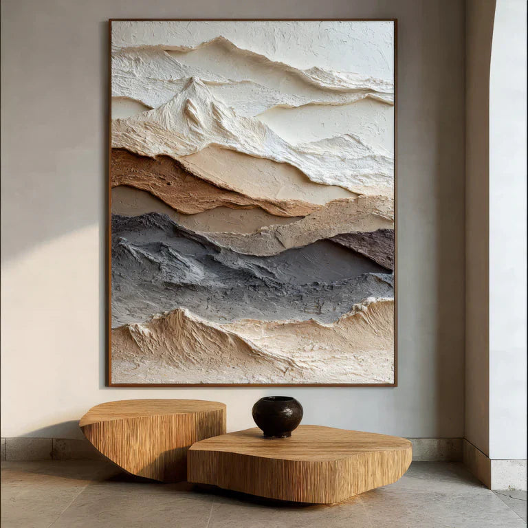 3D Textured Mountain Art | Layered Horizons