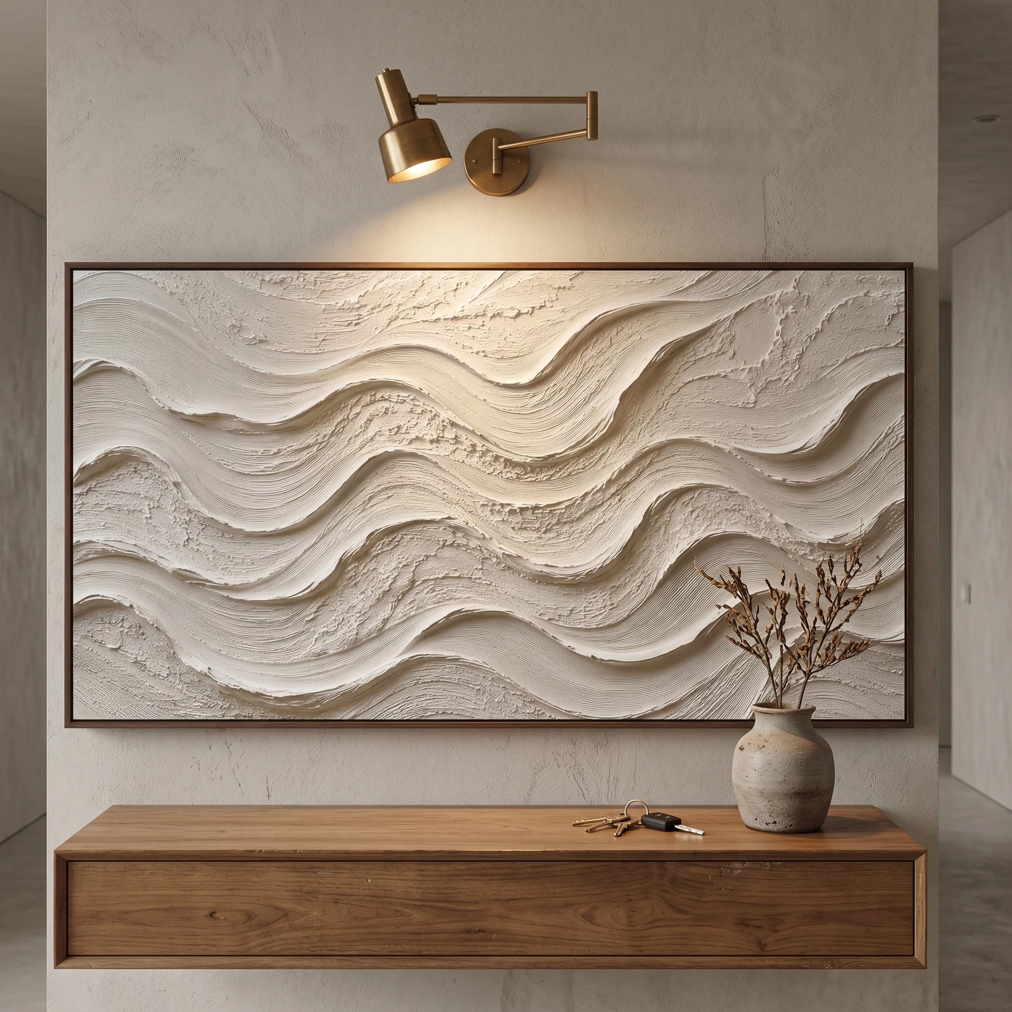 3D Textured Art | Ivory Ocean Rhythm