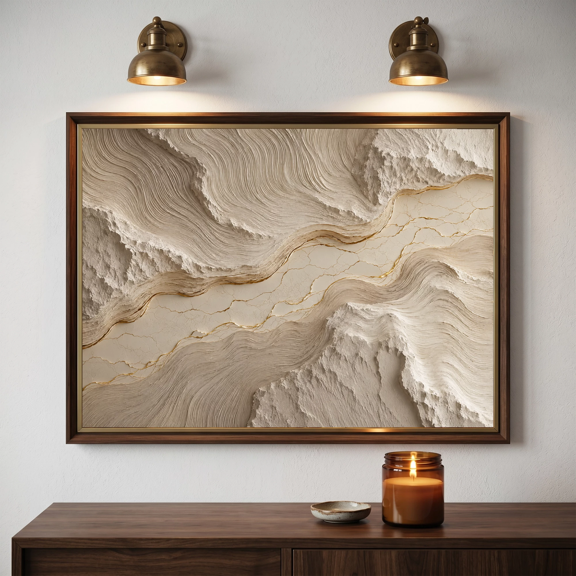 3D Textured Art | Golden Vein Harmony