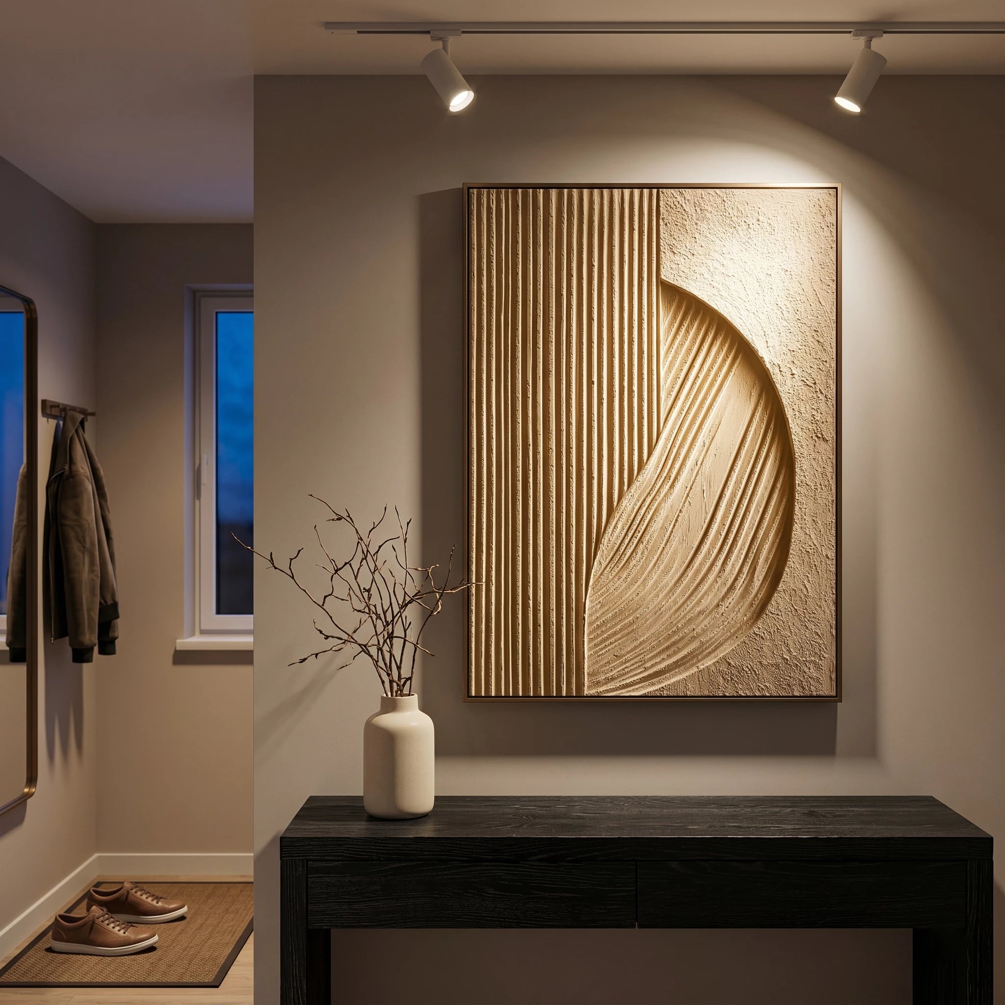 3D Textured Art | Neutral Arc Relief