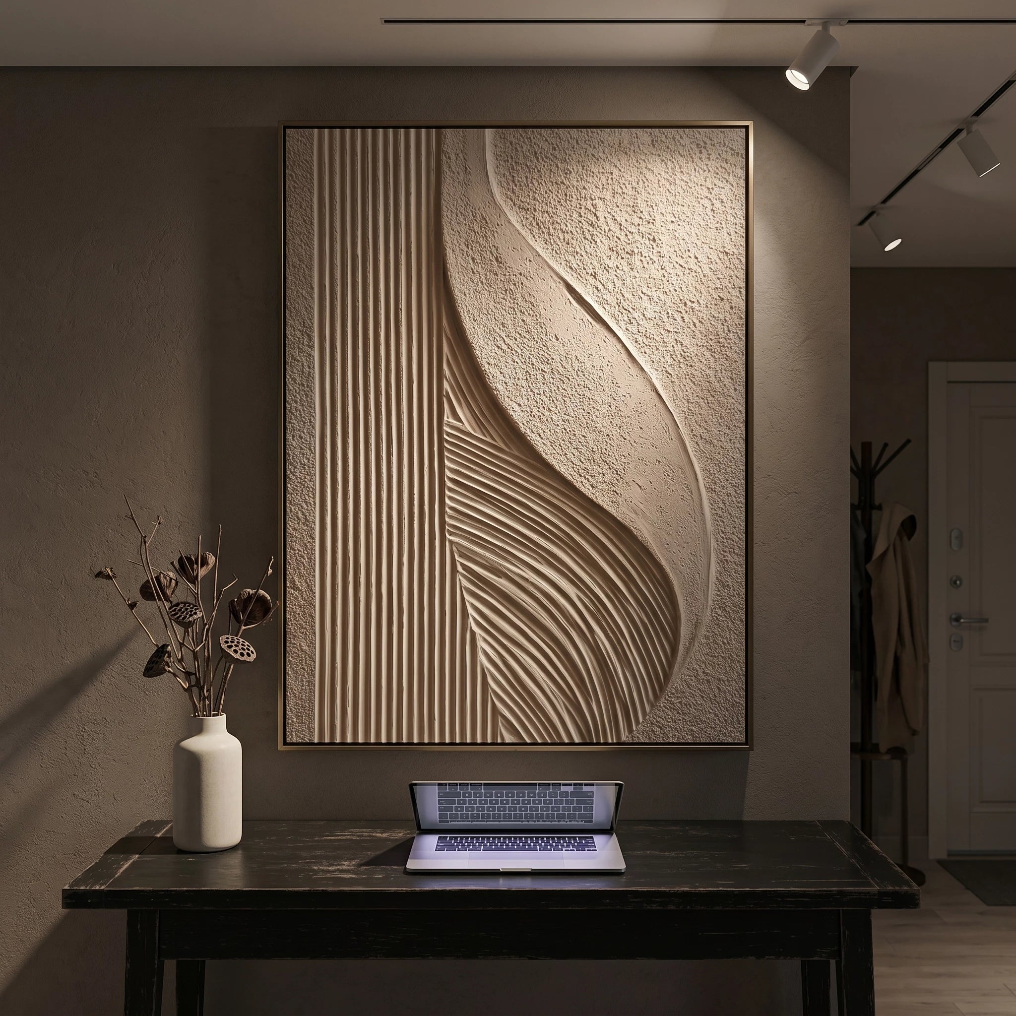 3D Textured Art | Sculpted Sand Wave