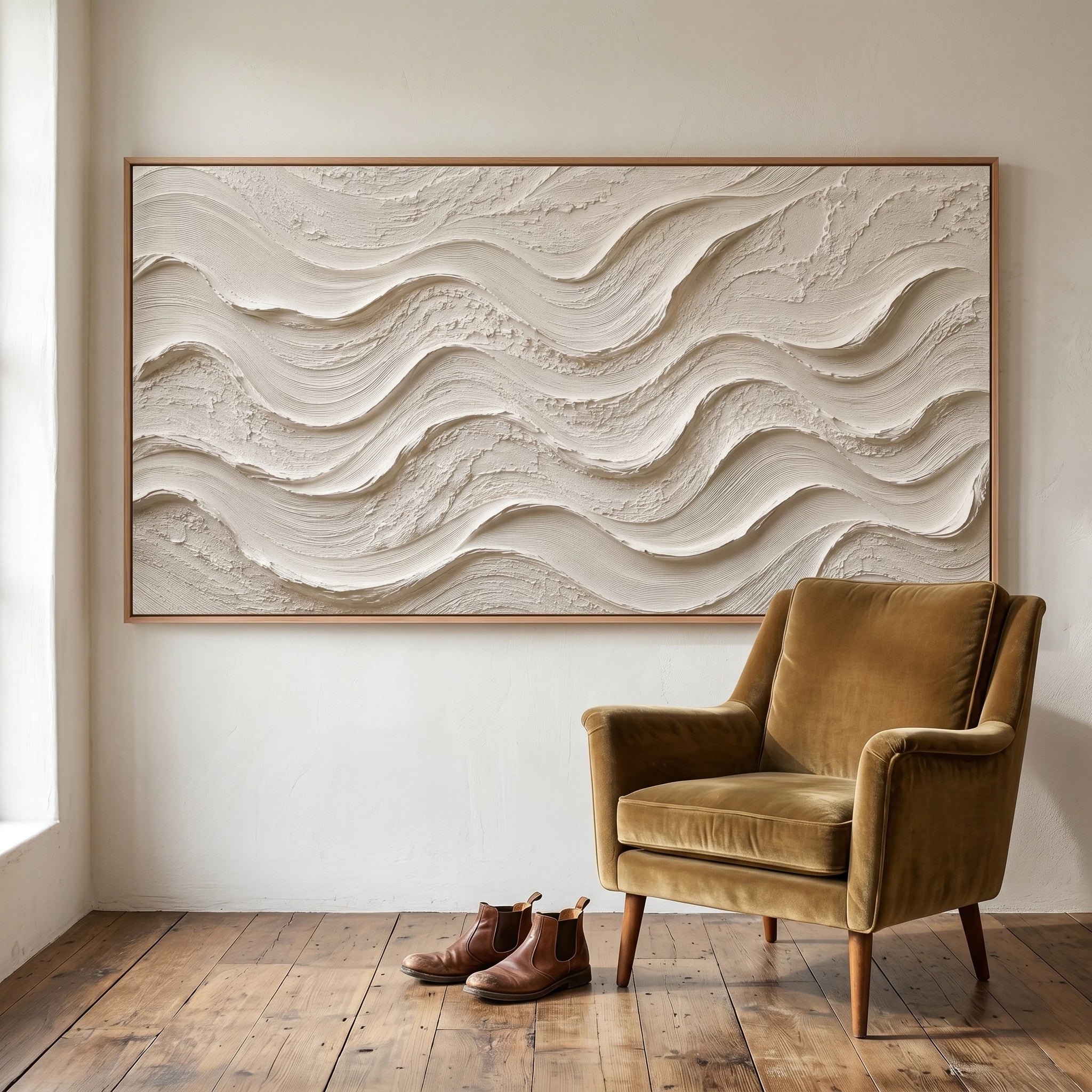 3D Textured Art | Ivory Ocean Rhythm