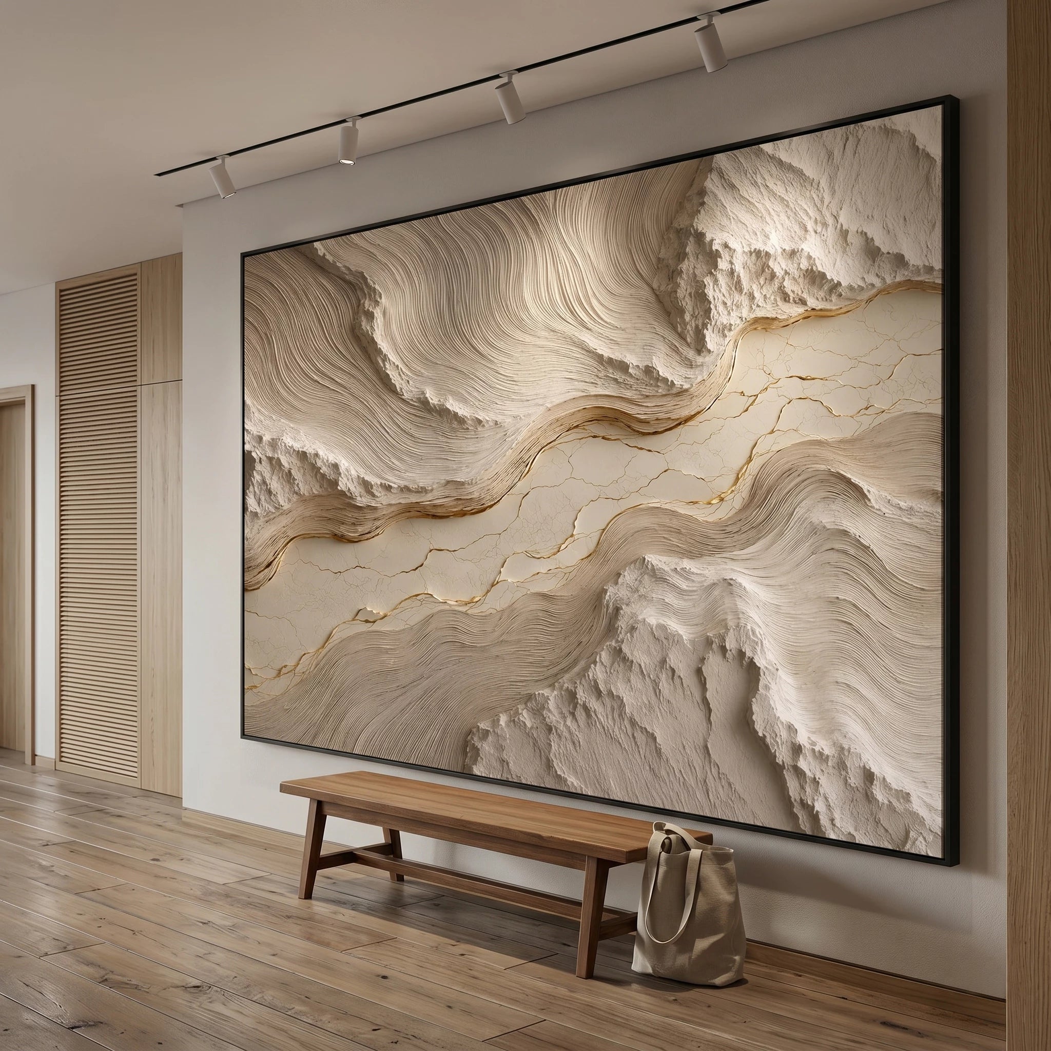 3D Textured Art | Golden Vein Harmony