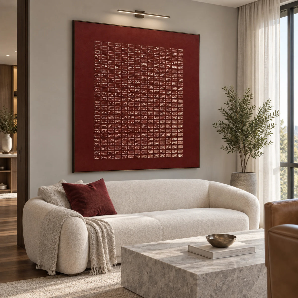 Wabi Sabi Wall Art | Burgundy Rhythm