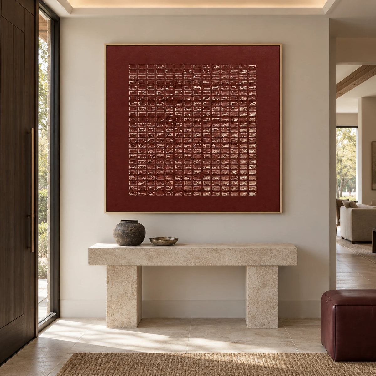 Wabi Sabi Wall Art | Burgundy Rhythm