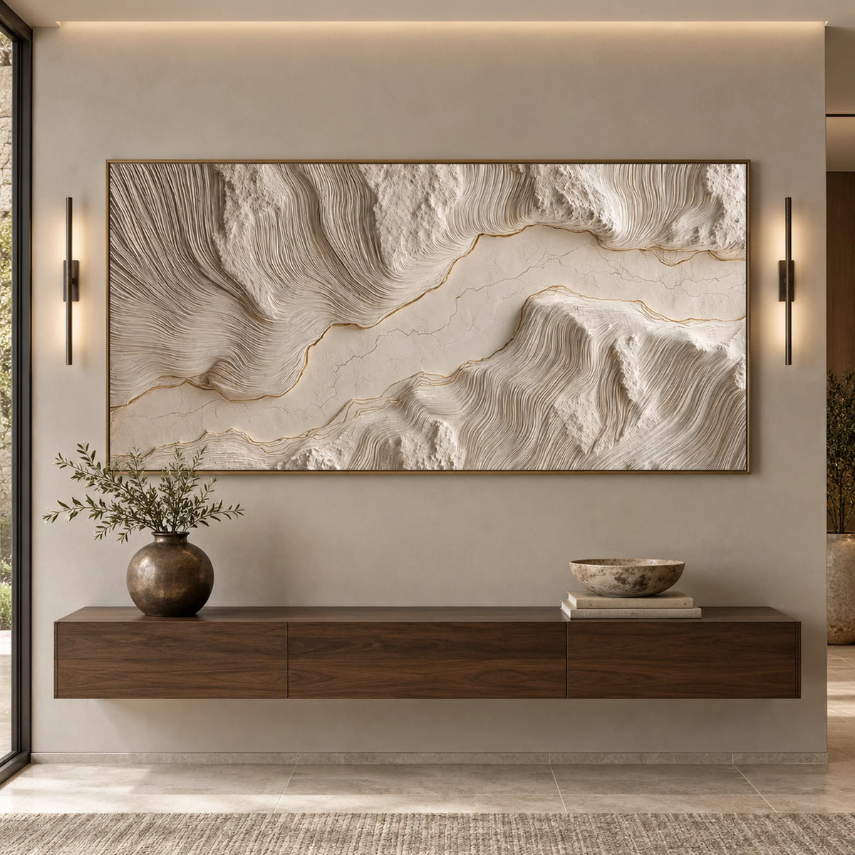 Sculptural wall Art | Golden Canyon Veil