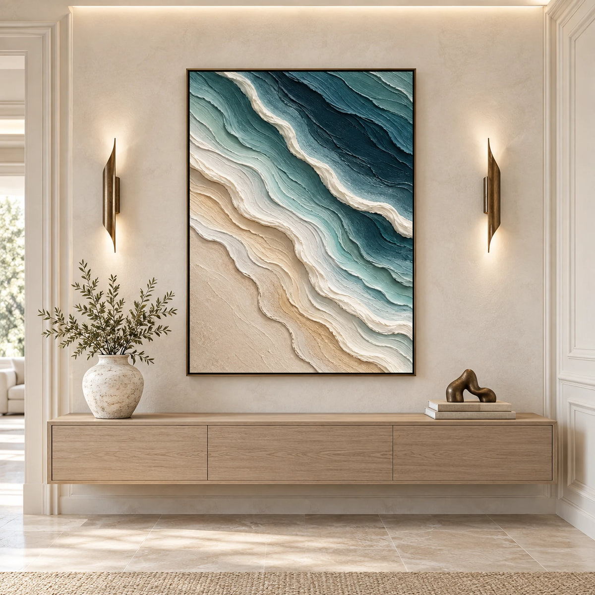 Sculptural wall Art | Seafoam Flow