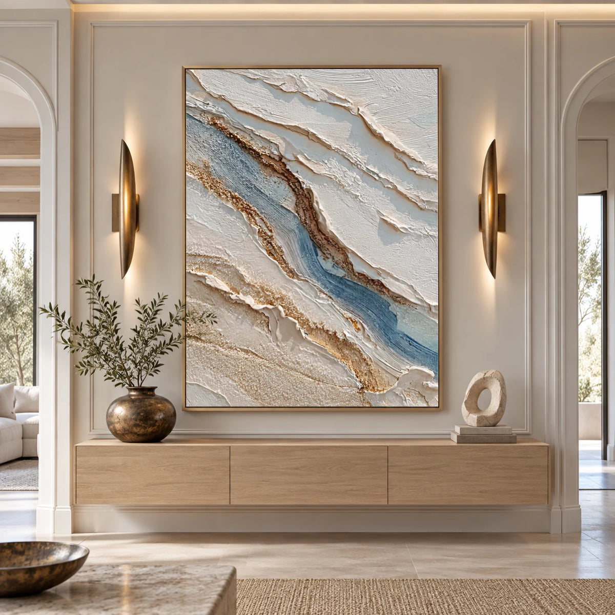 3D Textured Art | Blue Fault Line