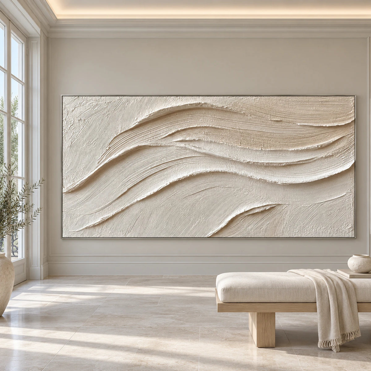 Sculptural wall Art | Ivory Current