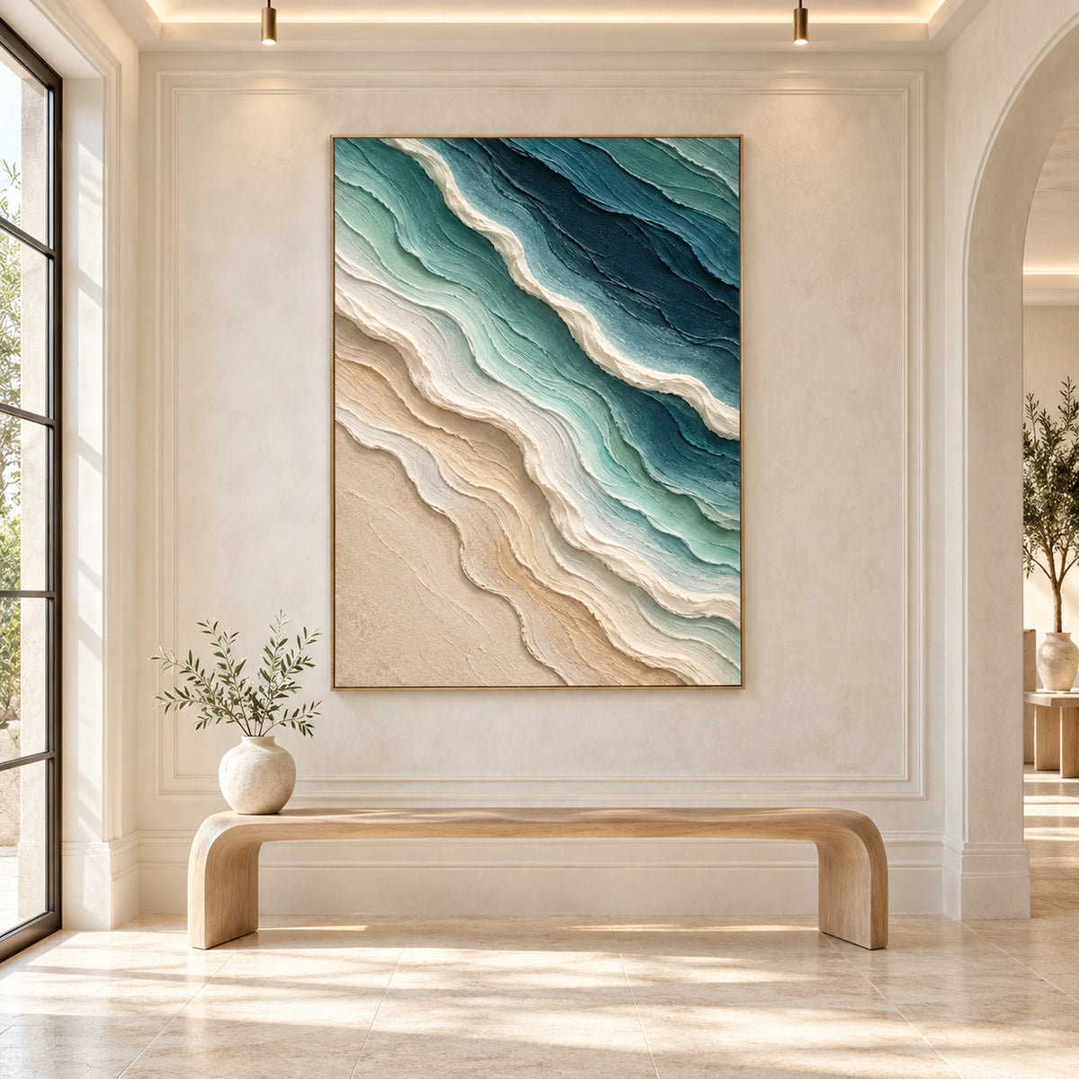 Sculptural wall Art | Seafoam Flow