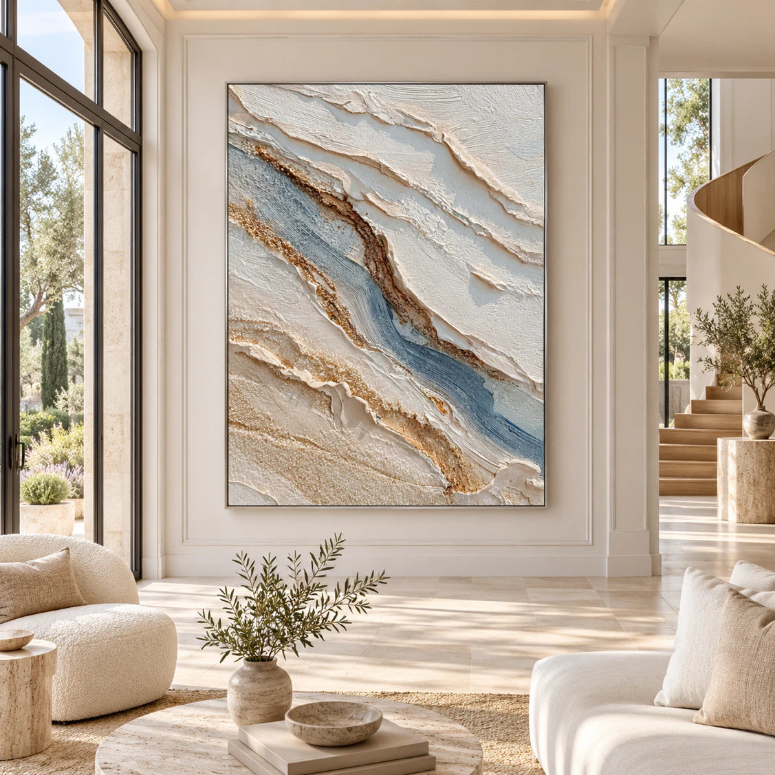 3D Textured Art | Blue Fault Line