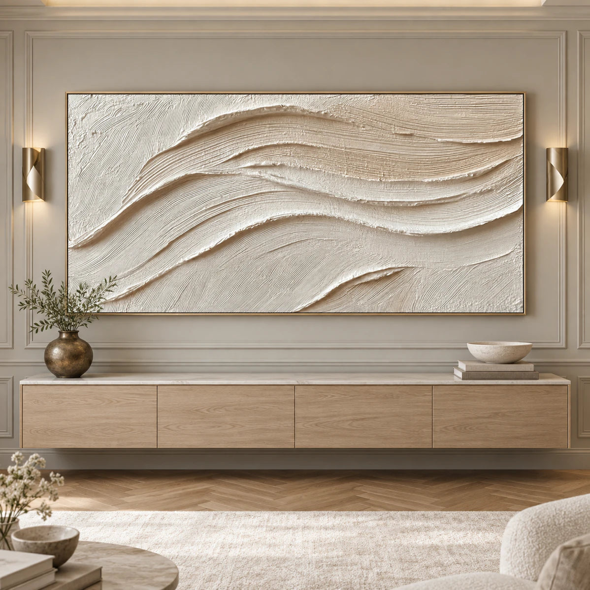 Sculptural wall Art | Ivory Current