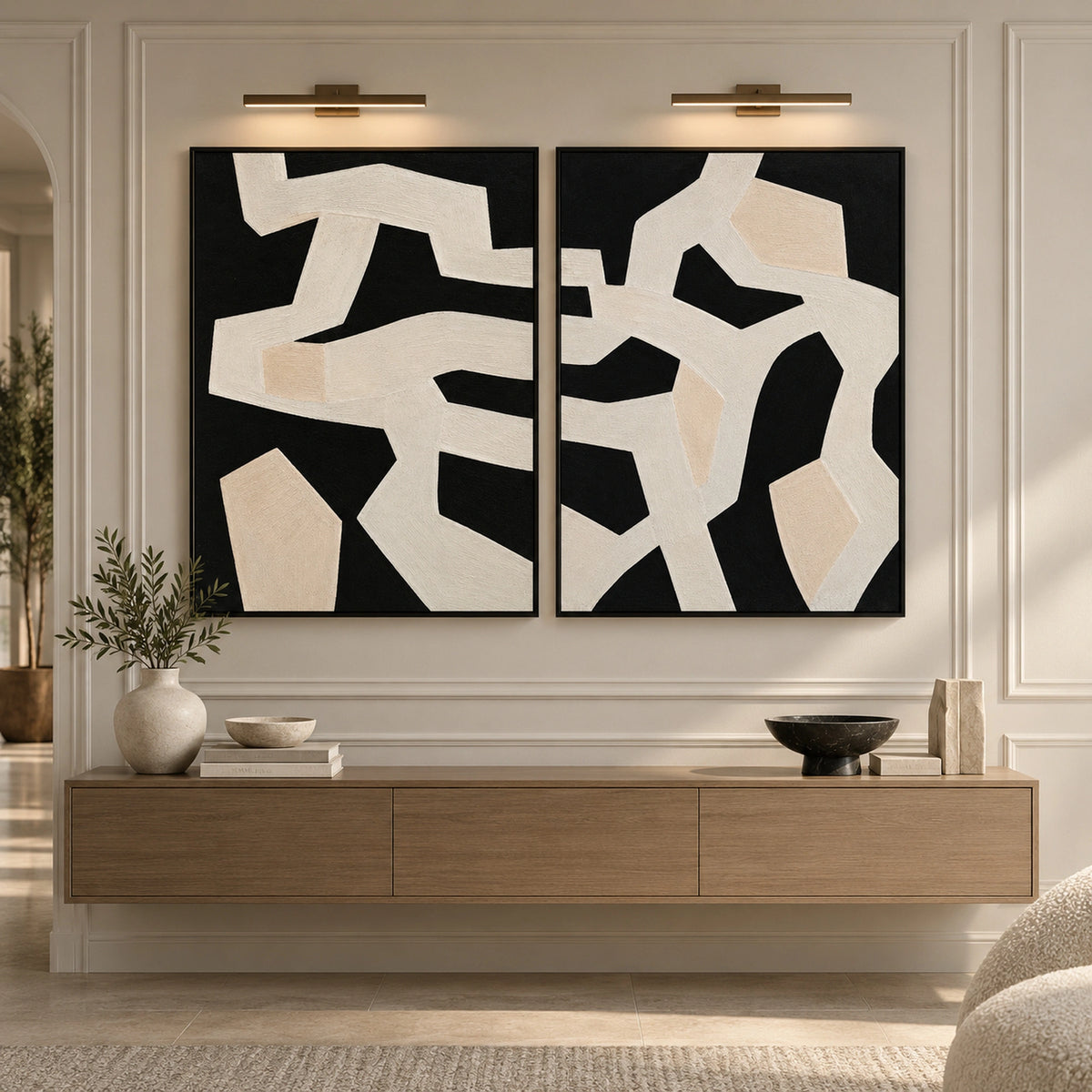 Diptych Art | Meet Me Between the Lines