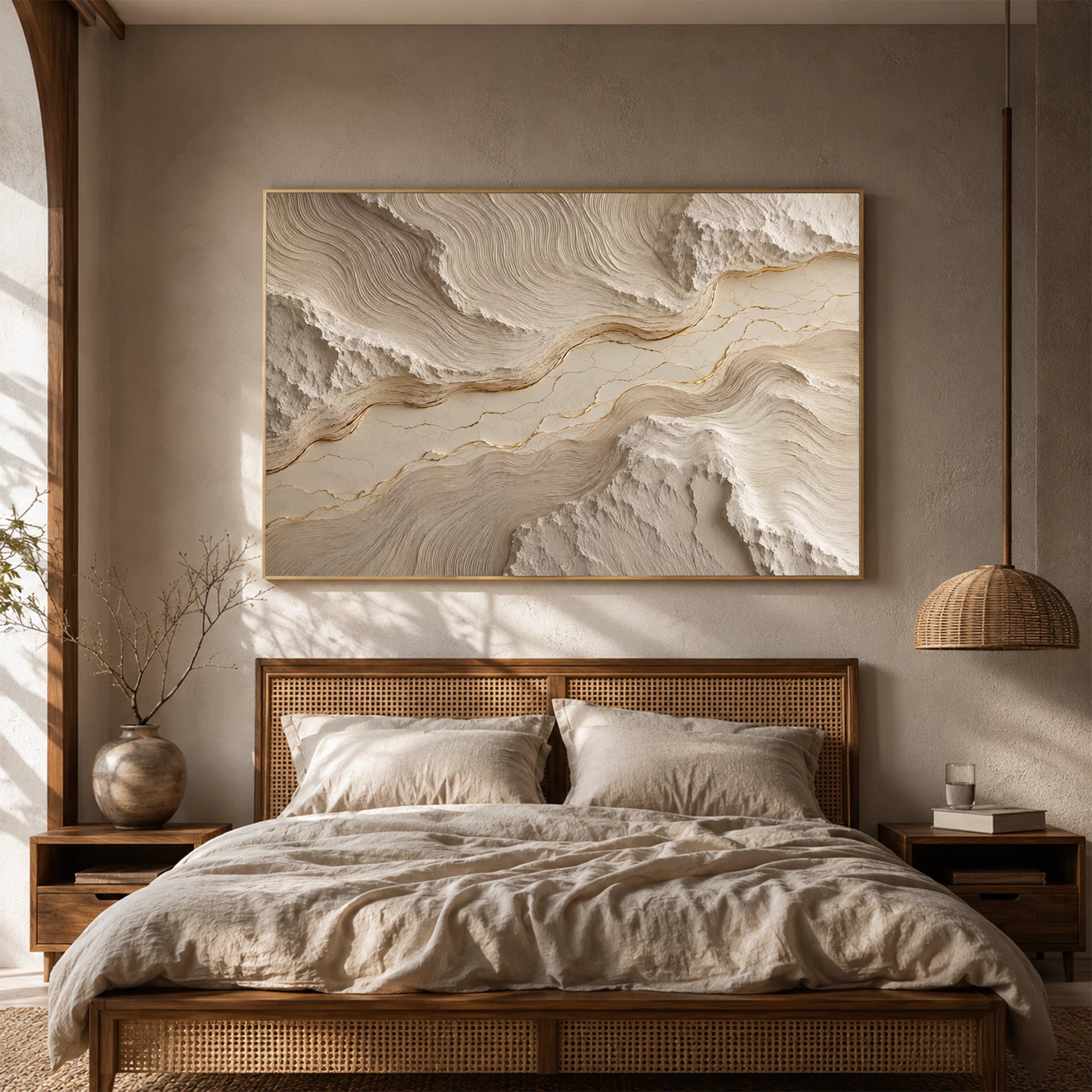 3D Textured Art | Golden Vein Harmony