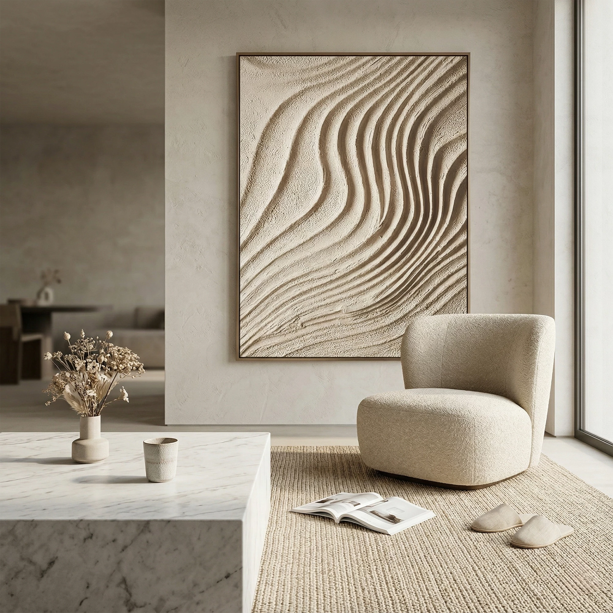 3D Textured Art | Desert Wave Contours