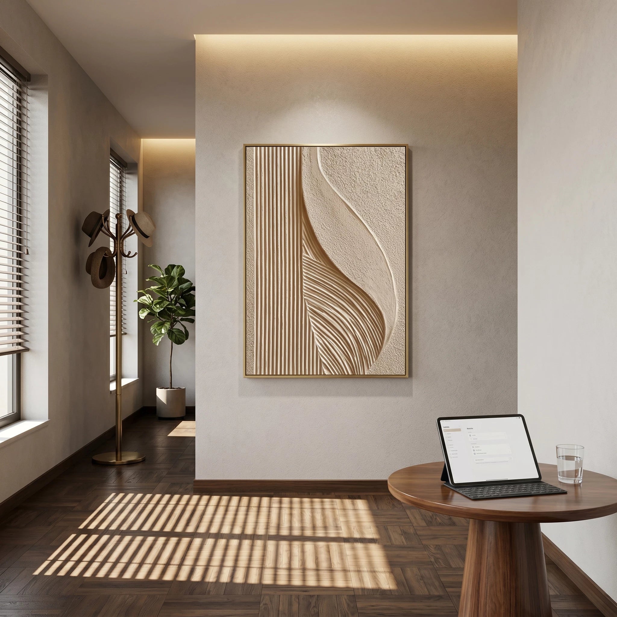 3D Textured Art | Sculpted Sand Wave