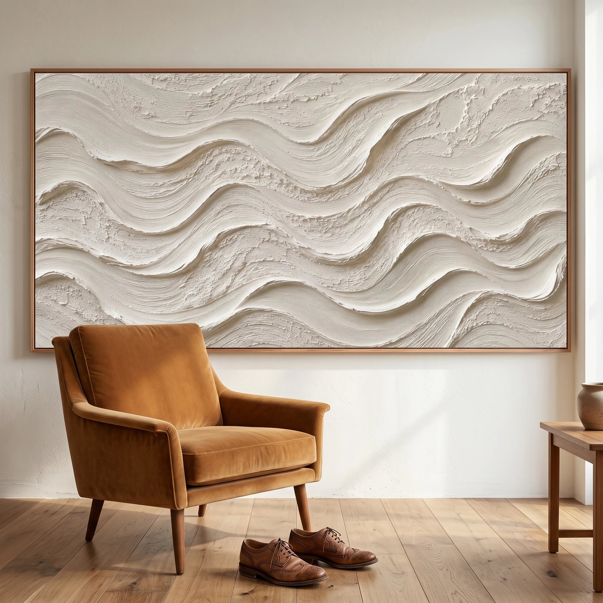 3D Textured Art | Ivory Ocean Rhythm