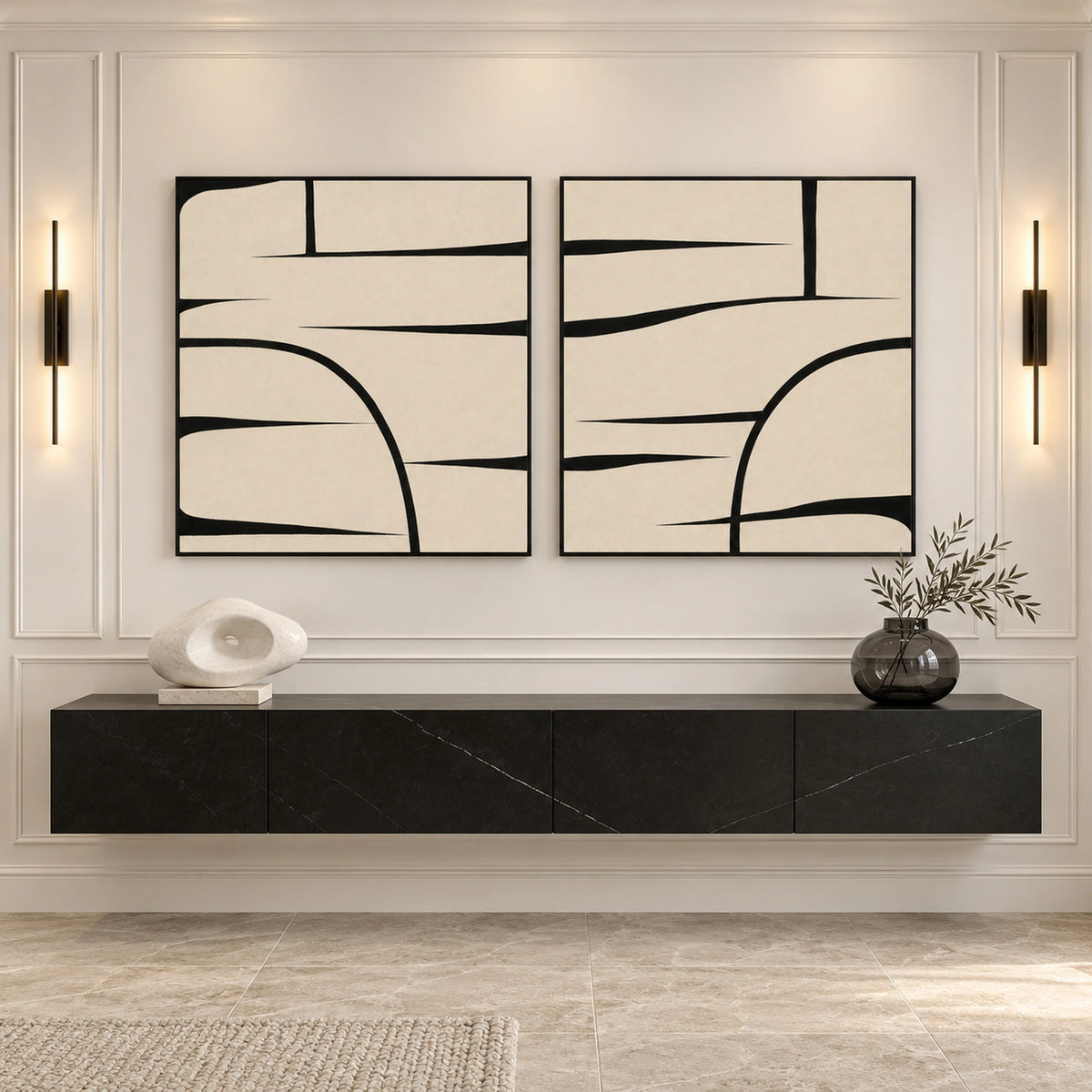 Diptych Art | Crossing Currents