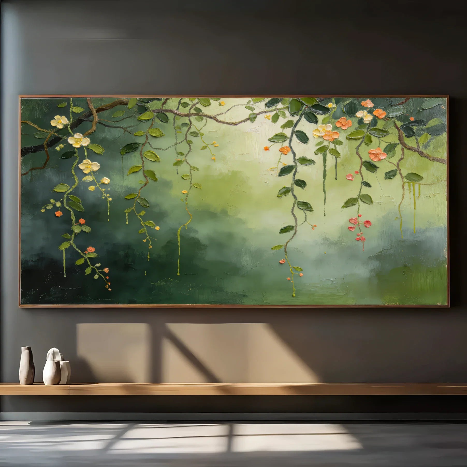3D Textured Floral Art | Verdant Branches