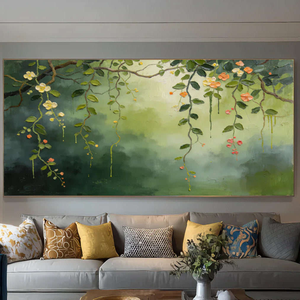 3D Textured Floral Art | Verdant Branches