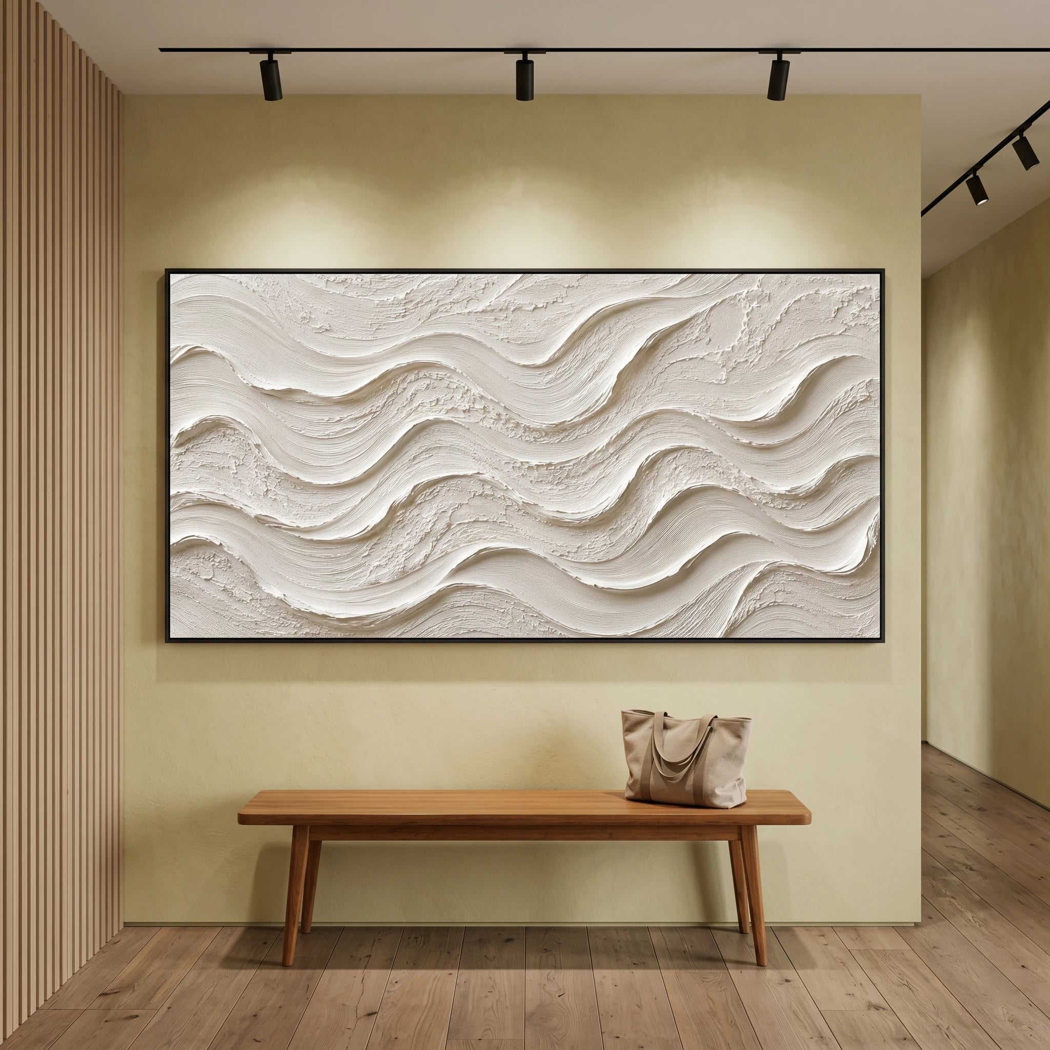 3D Textured Art | Ivory Ocean Rhythm