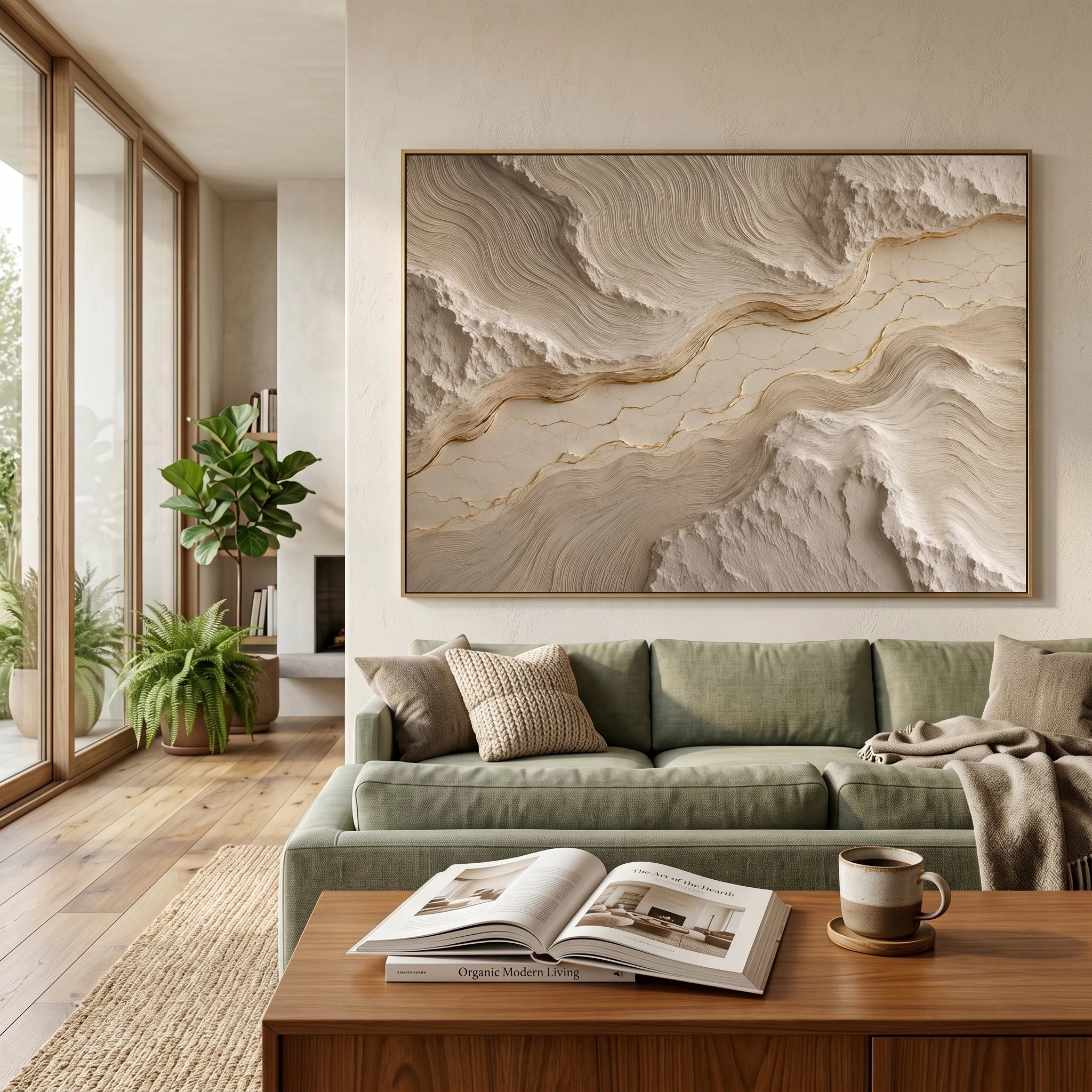 3D Textured Art | Golden Vein Harmony