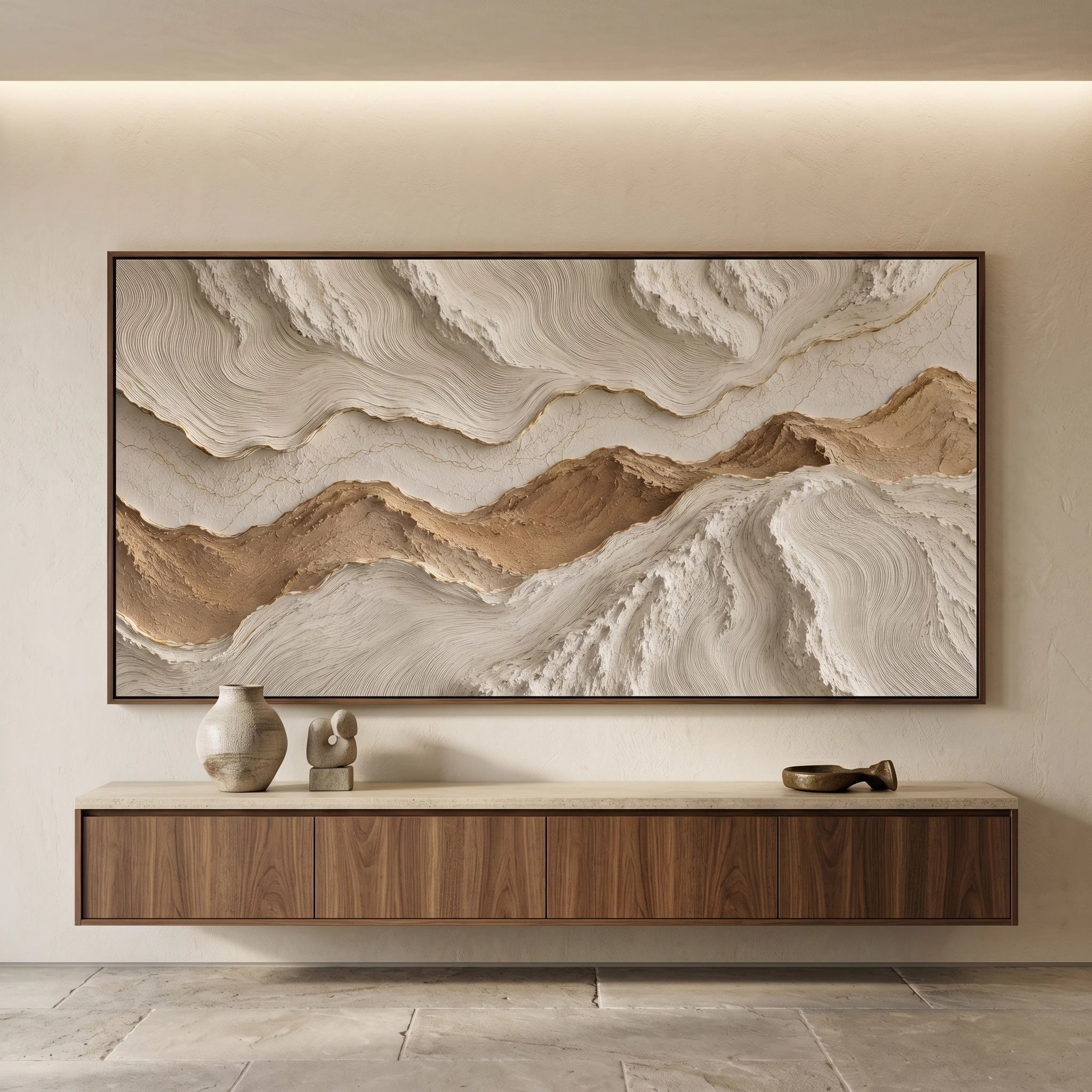 Neutral Mountain Relief Art | Tides of Stone