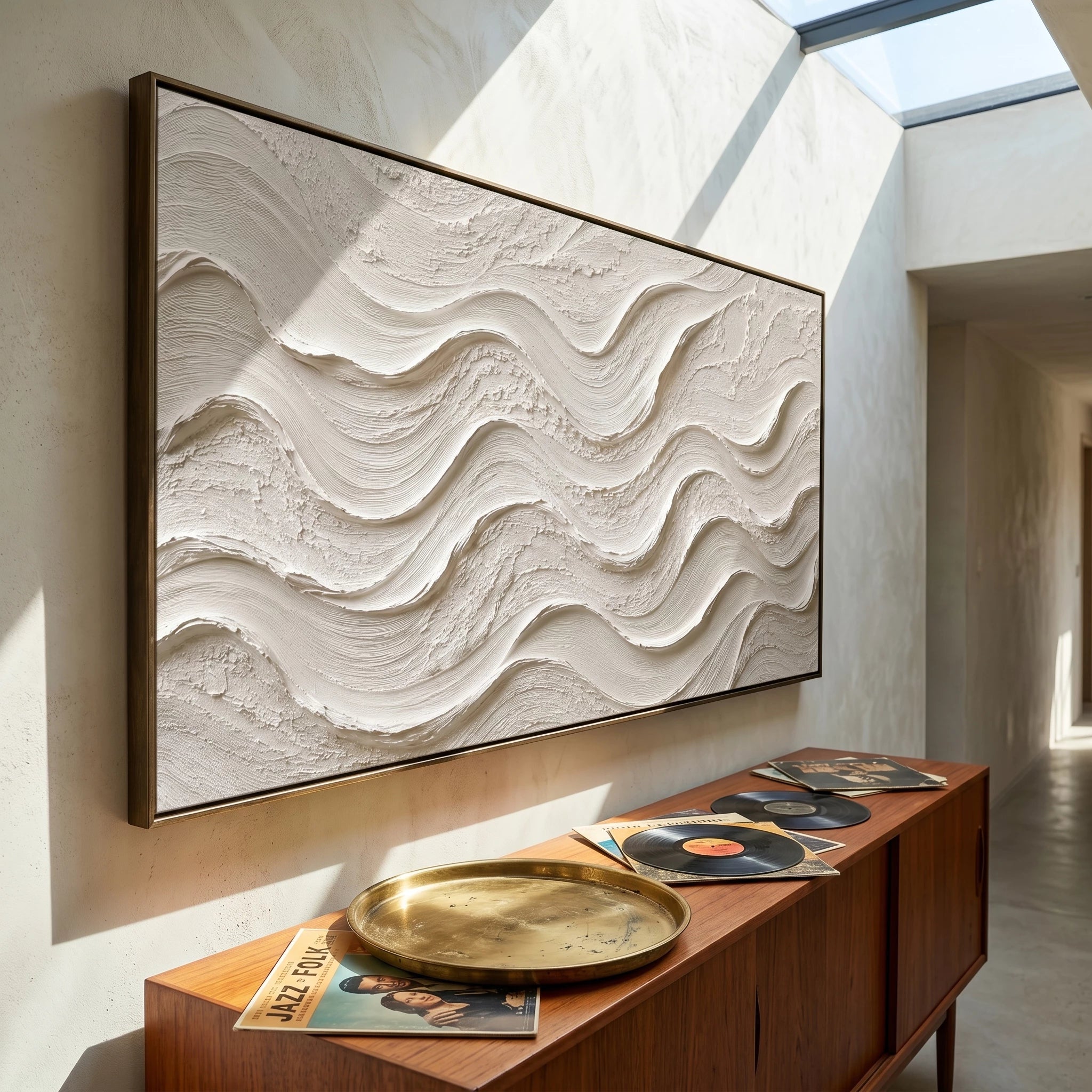 3D Textured Art | Ivory Ocean Rhythm