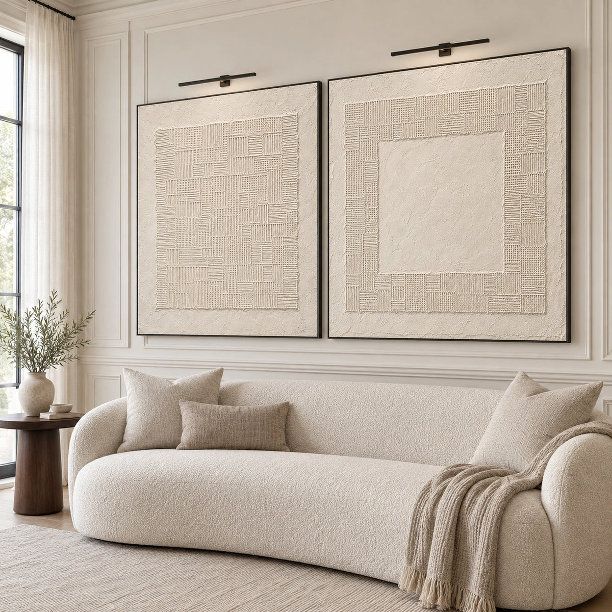 Diptych Art | Woven Silence