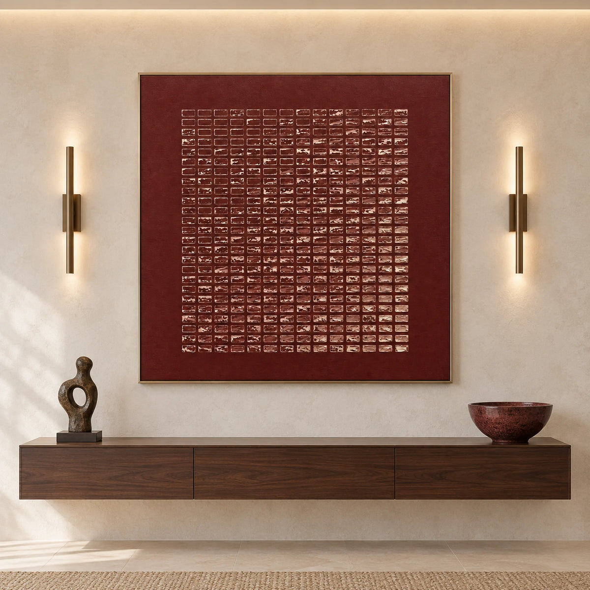 Wabi Sabi Wall Art | Burgundy Rhythm