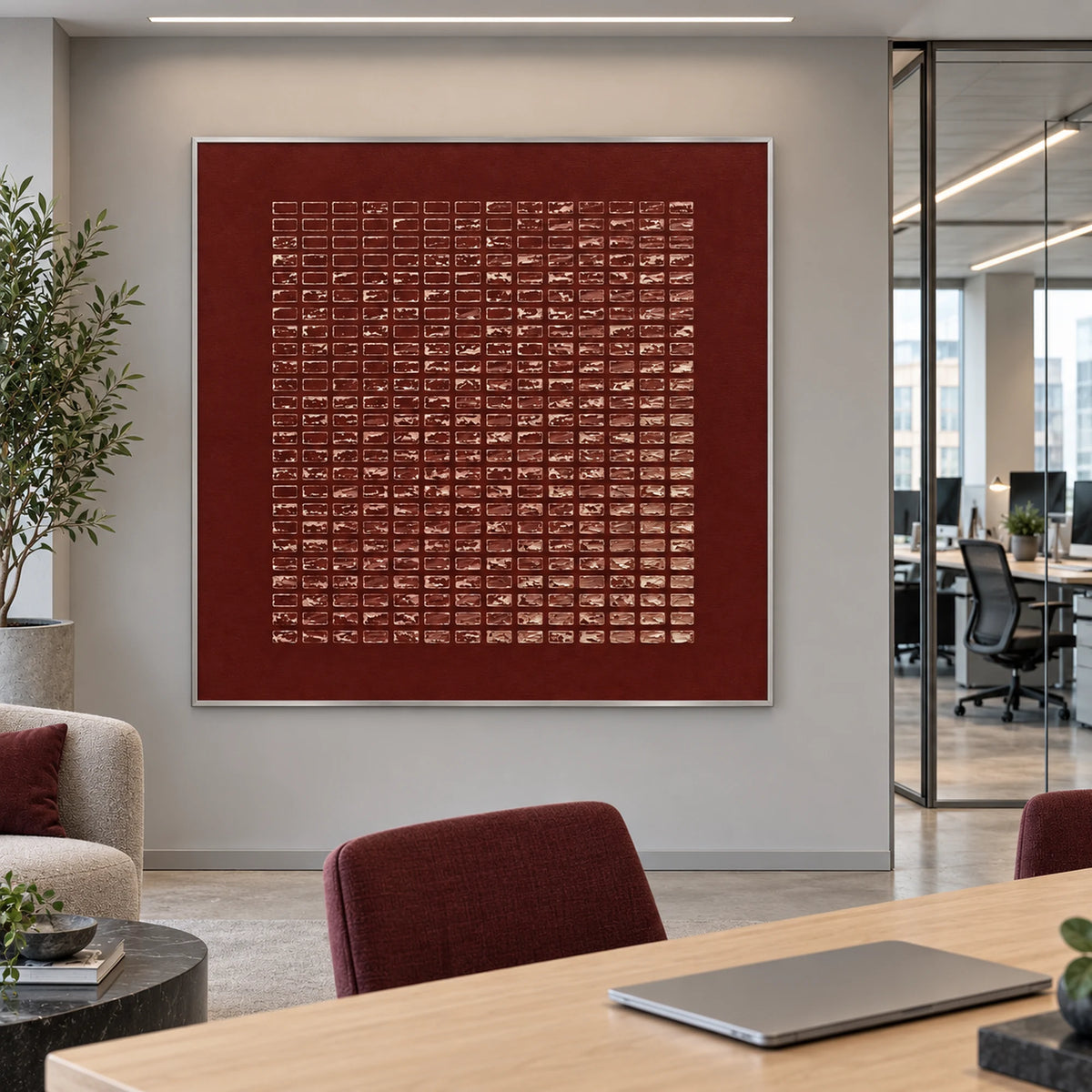Wabi Sabi Wall Art | Burgundy Rhythm