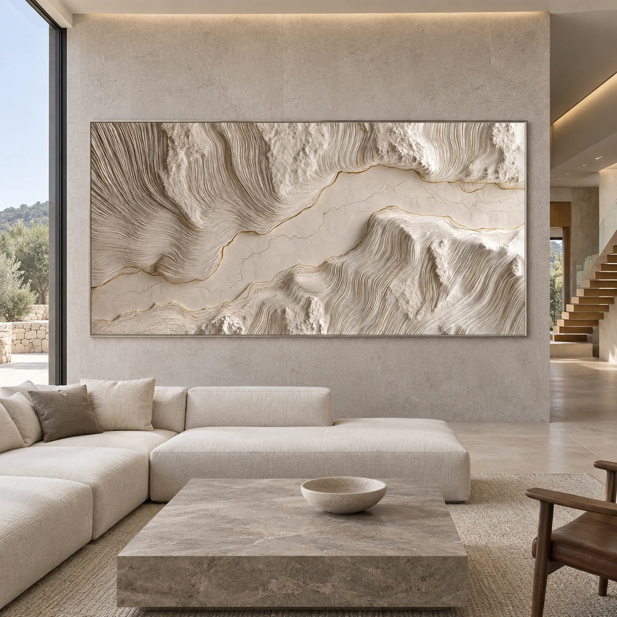 Sculptural wall Art | Golden Canyon Veil