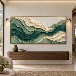 Sculptural wall Art | Emerald Waves