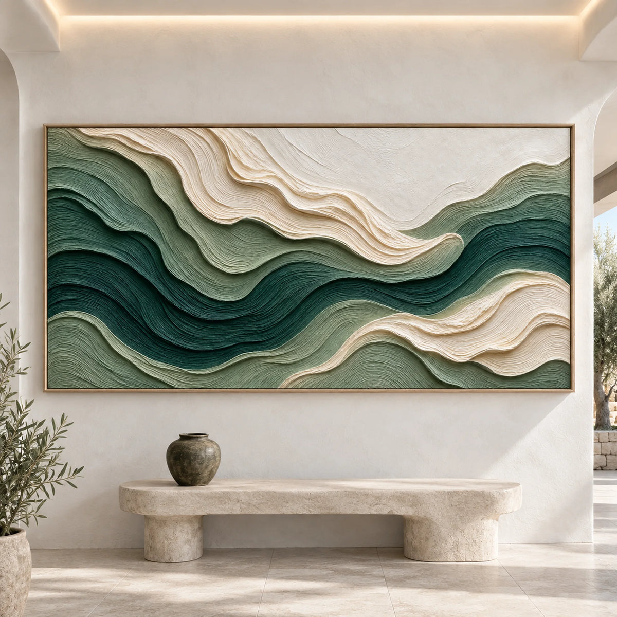Sculptural wall Art | Emerald Waves