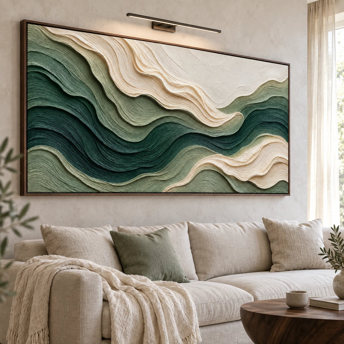 Sculptural wall Art | Emerald Waves