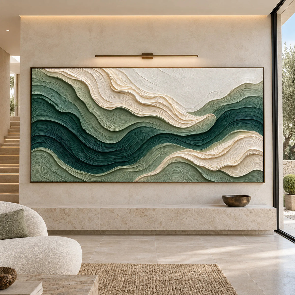 Sculptural wall Art | Emerald Waves